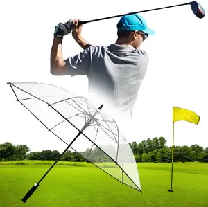 超大尺寸透明天篷，带边缘涂层poe材料透明高尔夫球带袋伞