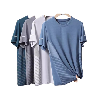 T-shirt de sport ample pour homme en fibre de lait tricotée, respirant, à séchage rapide, écologique, avec logo personnalisé OEM imprimé en sérigraphie, idéal pour l'été - Product Image 1