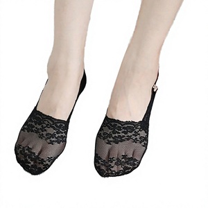 Chaussettes basses invisibles transparentes en dentelle fine pour femme, en Spandex/Nylon, imprimées numériquement, pour l'été et le quotidien - Product Image 2