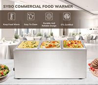 HUAZE Bain-marie électrique professionnel en acier inoxydable avec cordon, chauffe-plats de buffet, table vapeur, certifié Energy Star 50