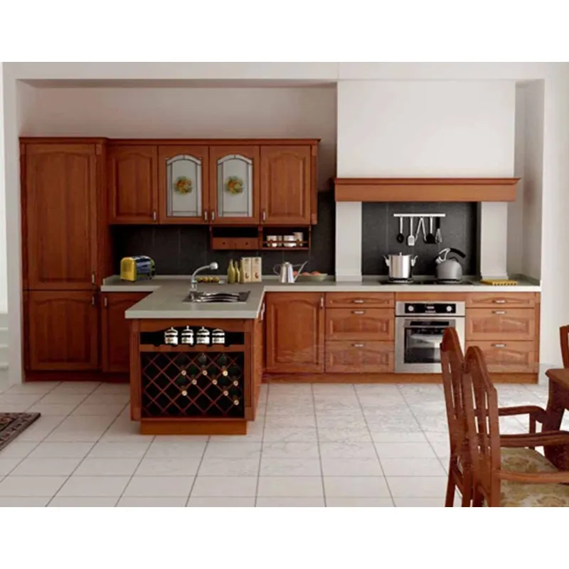 Kejia cozinha de luxo personalizada, madeira sólida armários de cozinha armários de canto