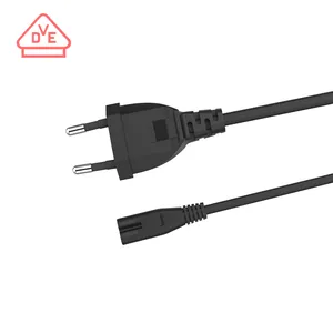 EU VDE Standard ac power extension cord 2 Pin to C7 i sheng Power Cord