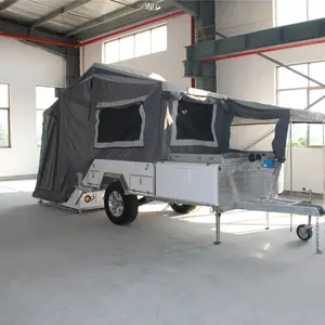 ออสเตรเลียชุบสังกะสีมาตรฐาน Off Road Double พับ Camper Trailer รถพับ trailer