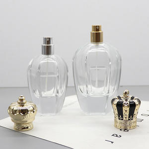 Flacons de parfum en verre transparent de forme irrégulière de 50 ml, flacons de pulvérisation cosmétique vides à clipser avec un design non emballé pour la recharge - Product Image 1