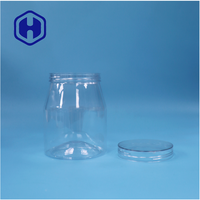 Pot à collation en plastique PET transparent de 855 ml, anti-fuite, sans BPA, de qualité alimentaire, pour bonbons et biscuits, avec couvercle plat