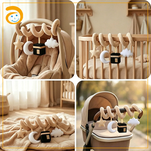 ของเล่นเสริมพัฒนาการเด็ก รุ่นกะอ์บะฮ์ ของเล่นแขวนรถเข็นเด็ก ลายมุสลิม พร้อมดาว พระจันทร์ เมฆ ตุ๊กตาผ้าพลัฌนุ่ม ของเล่นเขย่ามือสำหรับเปลเด็กและคาร์ซีท - Product Image 4