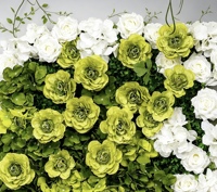 Mur de fleurs artificielles de haute qualité, vert, blanc, rose, pivoine, fleurs décoratives, mur de fleurs pour scène