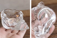 Porte-bougie en verre en forme de coquillage, populaire en 2026, pour décoration intérieure, écologique, résistant à la chaleur, durable, parfumé, pour Noël