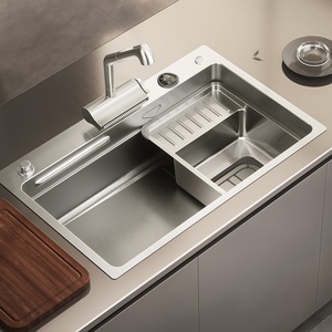 SUS304 Stainless Steel Kitchen Large Single Bowl Sink Vegetable Washing Basin Integrated Basin Nano Multifunctional - Product Image 1