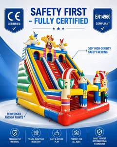 Castillo Inflable 3 en 1 con Tobogán, PVC de 0.55mm, Castillo Inflable Comercial para <span class=keywords><strong>Alquiler</strong></span>, Certificado CE EN14960 - Product Image 3