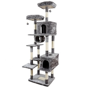 Tiang Gores Furnitur Kondominium Pohon Kucing, Mainan Rumah Hewan Piaraan Anak Kucing - Product Image 5