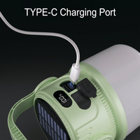 Lanterne de camping à énergie solaire, lampe de tente LED rechargeable, lampe suspendue portable, éclairage d'urgence en plein air