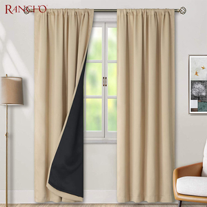 Rideau de fenêtre occultant double couche 100% Panneaux d'hôtel Rideaux bloquant la chaleur et la lumière Rideau noir pour le salon - Product Image 2