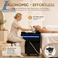 Bac à shampoing portable noir pour spa capillaire, réservoir d'eaux usées 60L, circulation d'eau avec chauffage, sans plomberie, lavabo de salon sans tuyauterie