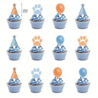 Personnalisé Chien Empreinte Thème Joyeux Anniversaire Drapeau Bannière Gâteau Insert Latex Ballon Fête Décoration Fond