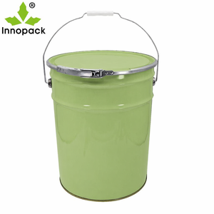 Fusto in metallo da 20L per vernici, secchio in banda stagnata con coperchio a morsetto, fusto per prodotti chimici, fusto in ferro - Product Image 1