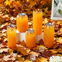 Bouteille PET de 16 oz (500 ml) de qualité alimentaire, facile à ouvrir, avec bouchon à vis et couvercle SOT pour l'emballage de sodas, bubble tea, jus de fruits et autres boissons.