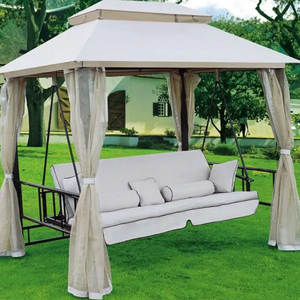 Muebles de Jardín de la Mejor Calidad, Cama de Patio para 3 Personas, Gazebo con Mosquitera - Product Image 4
