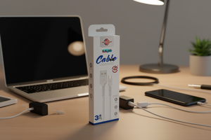 Cavo dati Wisdomup USB A a USB C 3A a ricarica rapida, 3 metri, bianco, per ricarica e trasferimento dati - Product Image 2