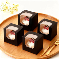 Emballages alimentaires pliables en carton jetables avec fenêtre transparente personnalisée pour cupcakes, tartes aux œufs, pâtisseries - Marque Yafeng Zhejiang