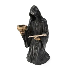 Resin Holy Religious Reading Halloween Saint Death Resin Model Crafts Grim Reaper Statue
