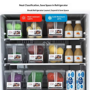 Boîtes de Rangement Alimentaire Hermétiques avec Poignée Carrée pour Réfrigérateur, Conteneurs Organiseurs de Maison - Product Image 4
