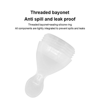 Nouvel arrivage Cuillère d'alimentation en silicone 2 en 1 sans Bpa pour enfants Biberon de riz et de céréales pour bébé Biberon de fruits avec cuillère