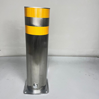 Barrière de stationnement robuste en acier, poteau fixe en acier inoxydable, idéal pour les parkings de supermarchés en bord de route et les autoroutes