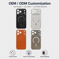 Étui de luxe en cuir PU texture croco pour iPhone 18 17 16 15 14 13 Pro Pro Max, antichoc magnétique avec protection de l'appareil photo