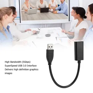 Adaptateur multimédia USB 3.0 vers HD 1080P 60HZ, vitesse 5 Gbps, <span class=keywords><strong>convertisseur</strong></span> vidéo portable, fabriqué en Chine continentale, compatible avec les PC Windows - Product Image 2