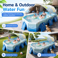 Verstärkter PVC-Pool, Faltbarer PVC-Familienpool, Thermostatischer Wasserspielpool für Kinder, für Zuhause & Outdoor-Nutzung