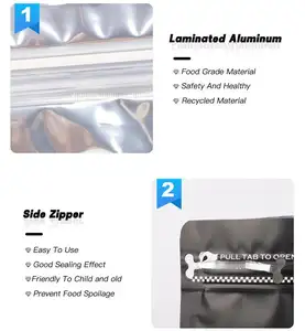 Design personalizzato in alluminio caffè caffè in grani di imballaggio fondo piatto con cerniera sacchetti di caffè con valvola