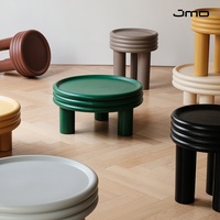 Ensemble de table basse ronde extensible en plastique durable, style minimaliste moderne, avec table d'appoint pour petits appartements et canapés