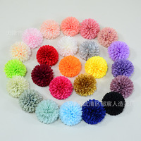 Fleurs artificielles pour mariage, pompon de chrysanthème, tête de fleur en soie peinte à l'huile, boule multicouche, fausse fleur pour décoration de table de mariage