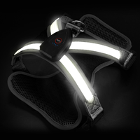 LED-Reflektierende Hundetrageschlinge mit Lichtern, Nylon-Knopfbatterie, Sicherheitsweste für Haustiere, Verstellbares Leuchtendes Hundezubehör