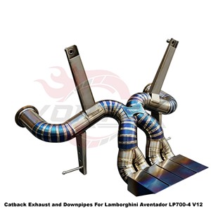 ท่อไอเสียแบบตรง Vortex Blue Burnt Titanium พร้อมดาวน์ไปป์สำหรับ Lamborghini Aventador LP700-4 V12 - Product Image 3
