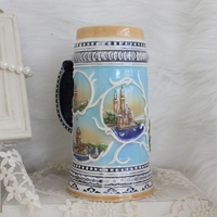 Chopes à bière souvenir personnalisées peintes à la main gravées russie allemande munichoise en grès