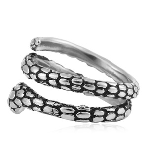 Men's <b>Titanium</b> Steel Snake <b>Ring</b> Double Circle Animal Shape Stainless Steel Jewelry Gift Fashion <b>Ring</b> Steel Color Geometric - Product Image 3