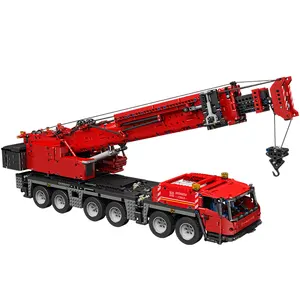 Kalıp kral 17013 yapı taşı GMK mobil vinç kamyon APP RC motorlu araba iş makinesi çocuk oyuncakları eğitici hediye