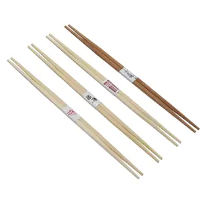 Baguettes en bambou personnalisées à 2 points de long avec étiquette de manchon en papier blanc vierge pour restaurant