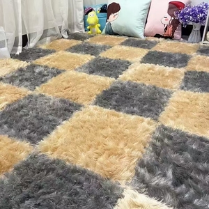 Tapis en laine en gros pour chambre à coucher, tapis à poils longs, tapis de chevet pour lit double, tapis mignon pour fille, lavable, design moderne - Product Image 4