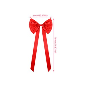 Gran rojo Navidad corona lazo envoltura manualidades DIY decoración Boutique colgante árbol de Navidad Topper arco para decoración interior al aire libre - Product Image 5
