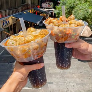 Takeaway 2 trong 1 dùng một lần ly nhựa chiên gà Snack bát lẩu Snack uống cup Snack và uống cup - Product Image 1