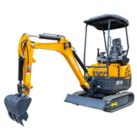 Excavadora de cadenas de 1.8 toneladas, miniexcavadora con brazo oscilante, motor diésel de tres cilindros refrigerado por agua con certificación EURO V, HT18L