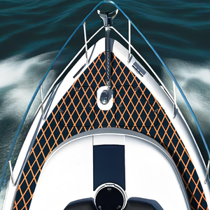 Revêtement de pont de bateau en mousse EVA imitation teck KT GuoMei noir sur orange, imperméable, antidérapant, adhésif puissant, effet <span class=keywords><strong>diamant</strong></span>, pour applications marines - Product Image 1