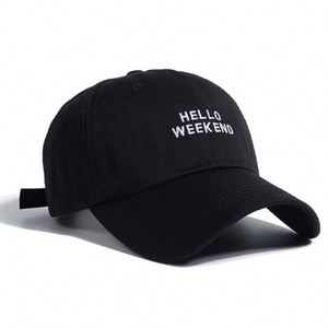 หมวกแก๊ปปักลาย Hello Weekend สีเบจ สำหรับฤดูร้อน ขายส่ง หมวกเบสบอลแบบ unisex สั่งทำได้ สำหรับผู้หญิง - Product Image 2