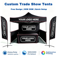 Tentes pliantes de haute qualité en tissu Oxford 420D avec structure en aluminium, tentes extensibles pour salons professionnels, tentes pour petits événements, auvent/marquee à structure en acier