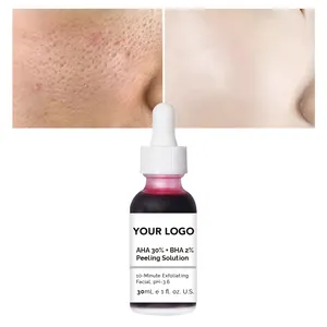 Top vendendo vegan planta baseada acne soro pele peeling solução anti acne glicólico ácido salicílico rosto soro private label