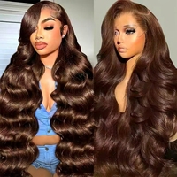 Rambut Manusia Virgin Brazil Body Wave HD Lace Front 13X4 # 4/27 Body Wave untuk Wig Lace Front dengan Panjang Rambut yang Panjang untuk Wanita Kulit Hitam