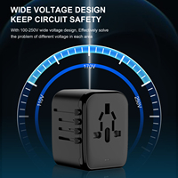 Adaptador de enchufe multi USB y tipo C con cargador de viaje universal